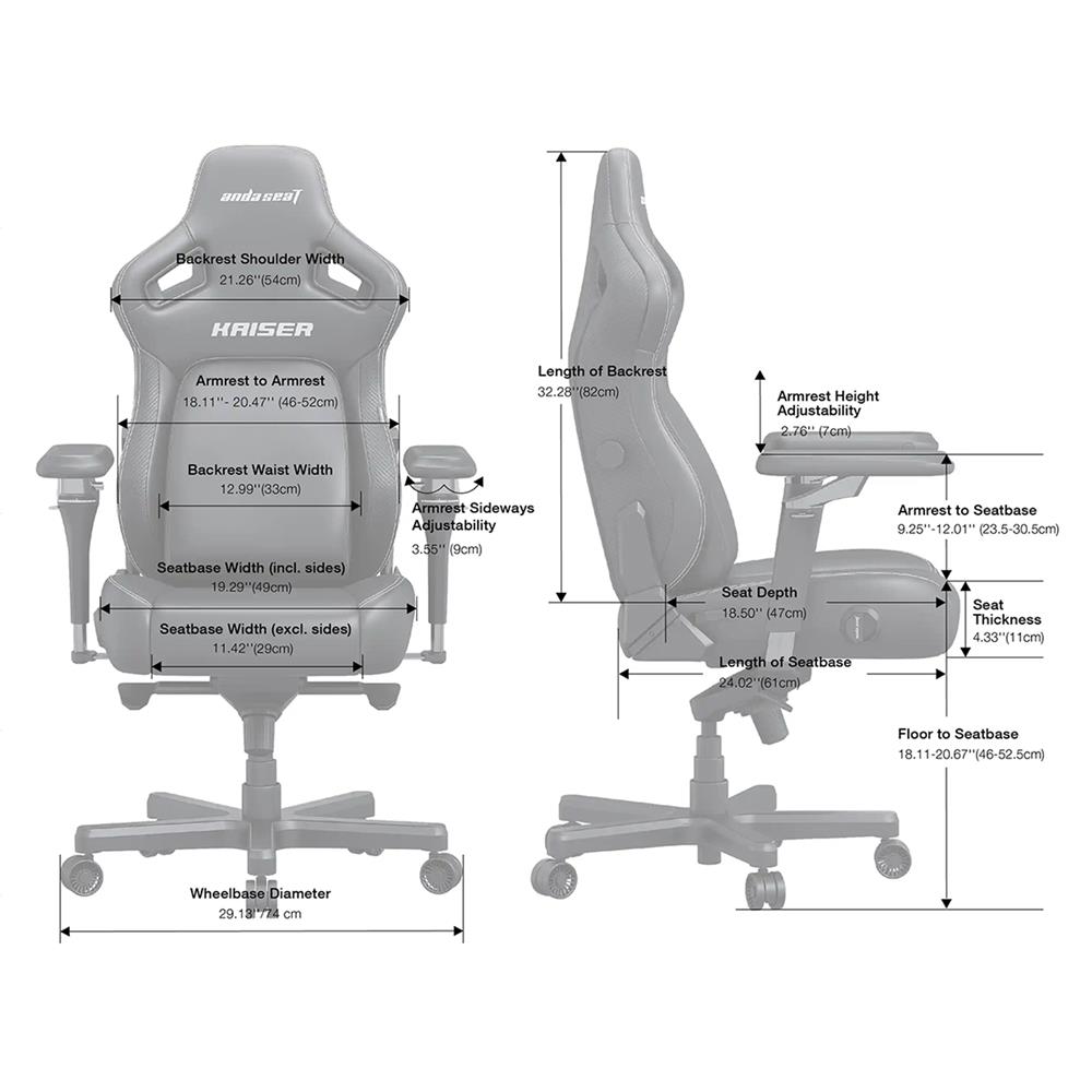 เก้าอี้เกมมิ่ง ANDA SEAT KAISER 4 6D L PVC สีขาว
