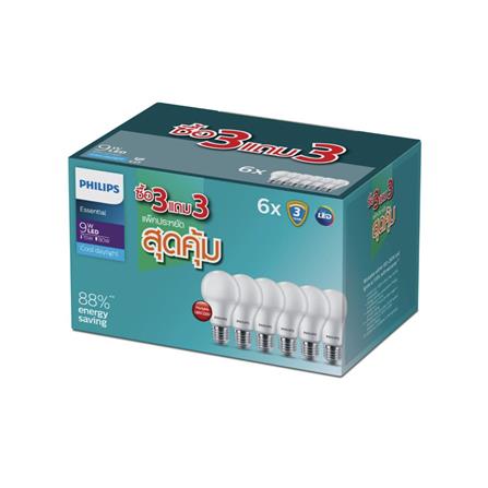 หลอด LED PHILIPS ESSENTIAL 9 วัตต์ DAYLIGHT E27 (แพ็ก 6 ชิ้น )_2