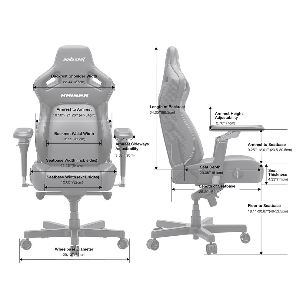 เก้าอี้เกมมิ่ง ANDA SEAT KAISER 4 6D XL PVC สีส้ม