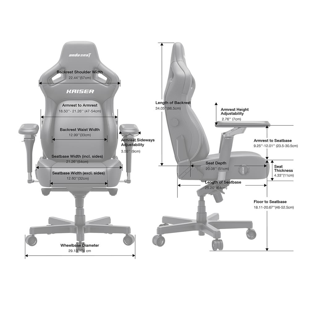 เก้าอี้เกมมิ่ง ANDA SEAT KAISER 4 6D XL PVC สีน้ำตาล
