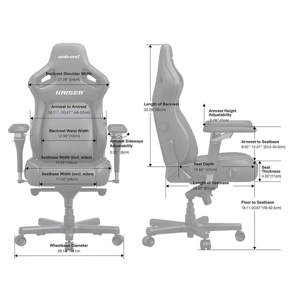 เก้าอี้เกมมิ่ง ANDA SEAT KAISER 4 6D L PVC สีส้ม