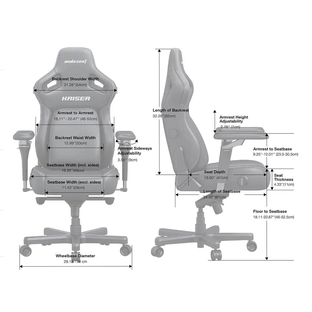 เก้าอี้เกมมิ่ง ANDA SEAT KAISER 4 6D L PVC สีน้ำตาล