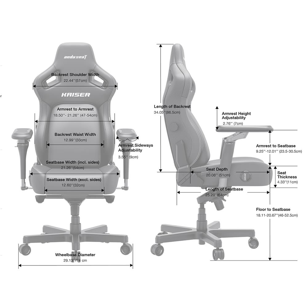 เก้าอี้เกมมิ่ง ANDA SEAT KAISER 4 6D XL PVC สีเขียว