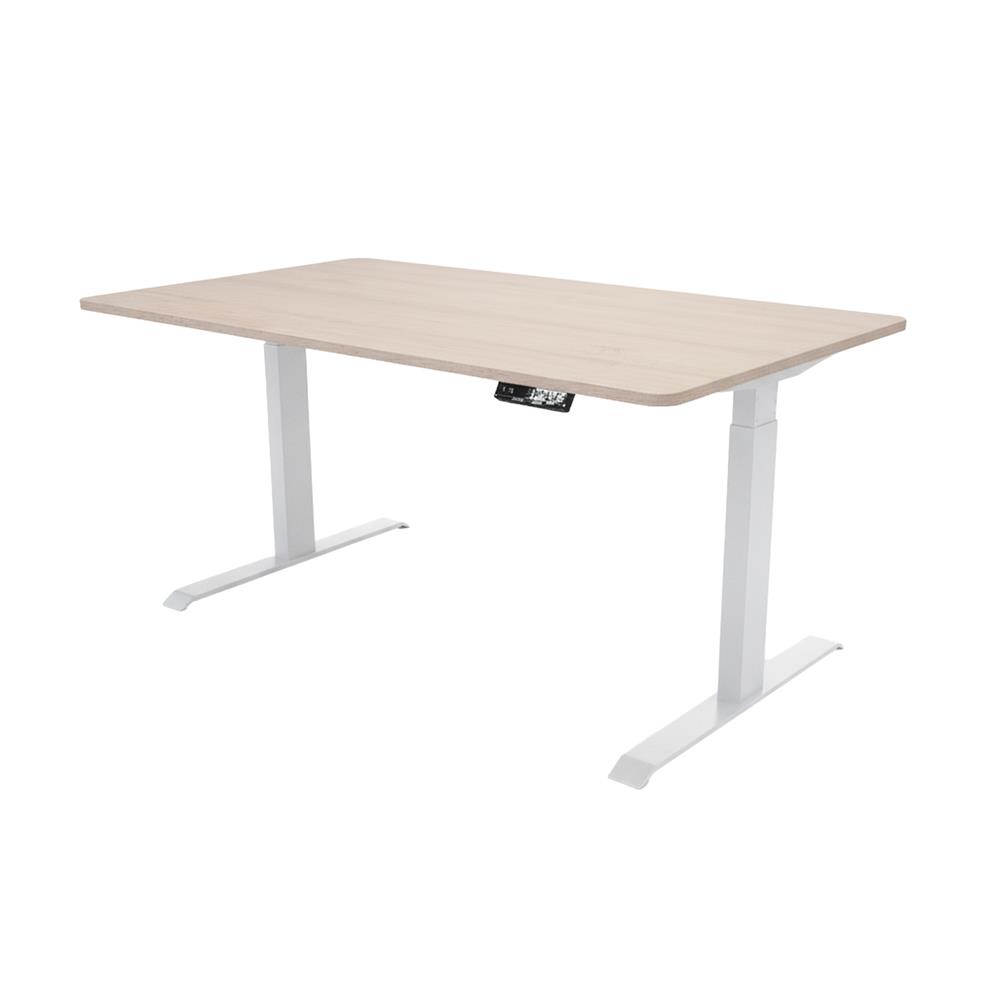 โต๊ะปรับระดับไฟฟ้า BEWELL TOP7-13 140 ซม. สีไม้โอ๊ค/ขาว