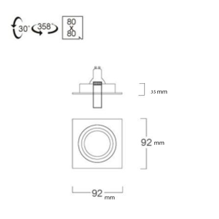 ดาวน์ไลท์ LUMAX HG 24-05226 3 นิ้ว สีขาว เหลี่ยม_5