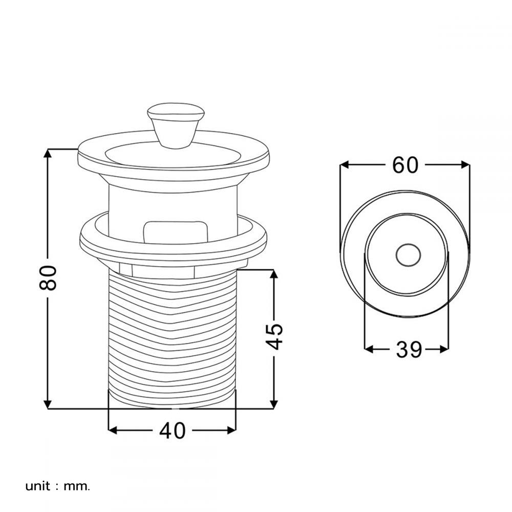 สะดืออ่างล้างหน้าดึงล็อก RASLAND K1111-K1515
