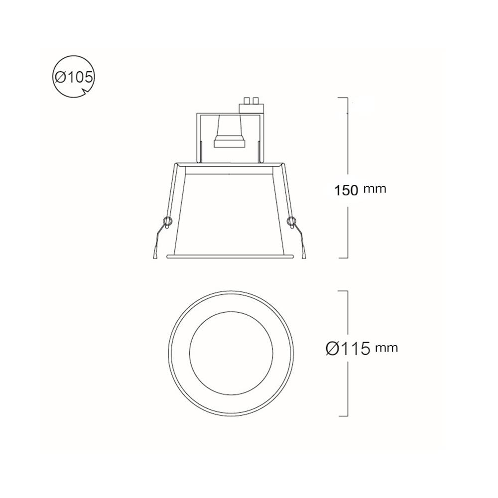 ดาวน์ไลท์ L&E 22-03114 4 นิ้ว สีขาว กลม