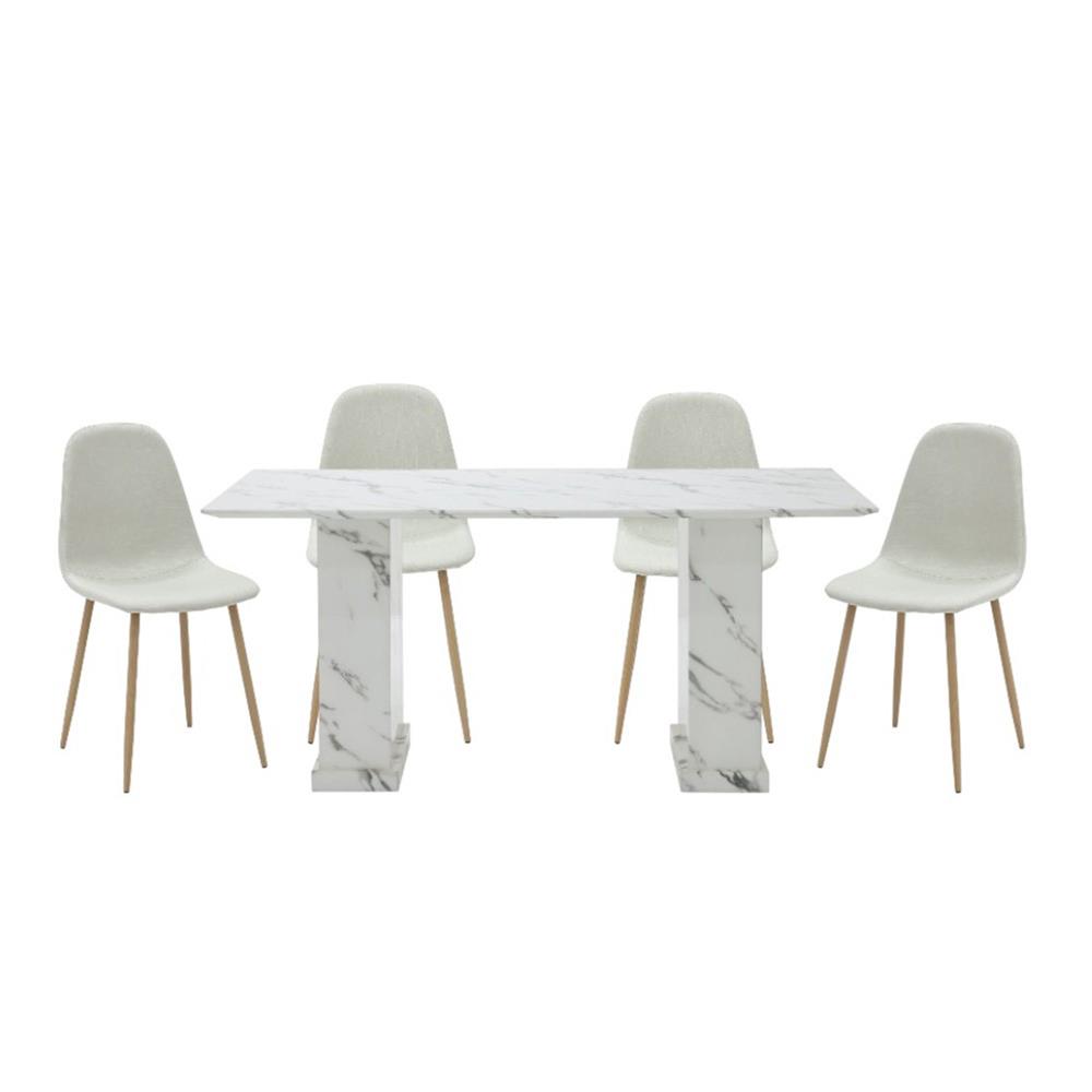 ชุดโต๊ะทานข้าว 4 ที่นั่ง SB FURNITURE BASHA & LASTA 59063630 สีขาว