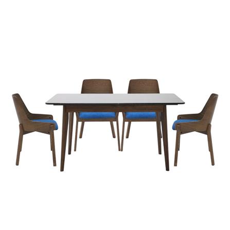 ชุดโต๊ะทานข้าว 4 ที่นั่ง SB FURNITURE FREDRIC & TIKKY 59064063 สีดำ_0