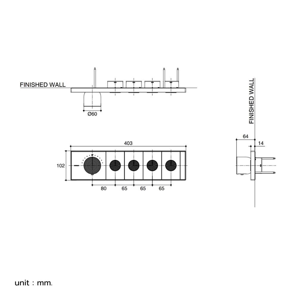 ฝาครอบวาล์วฝังกำแพงผสม KOHLER K-EX26348T-9-RGD สีโรสโกลด์
