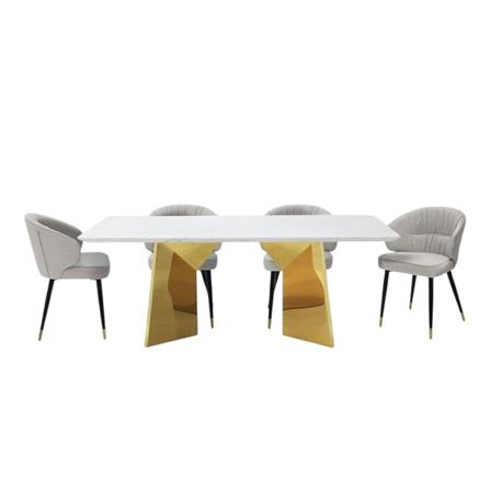 ชุดโต๊ะทานข้าว 4 ที่นั่ง SB FURNITURE SAVINA & VOLLY 59062564 สีขาว_0