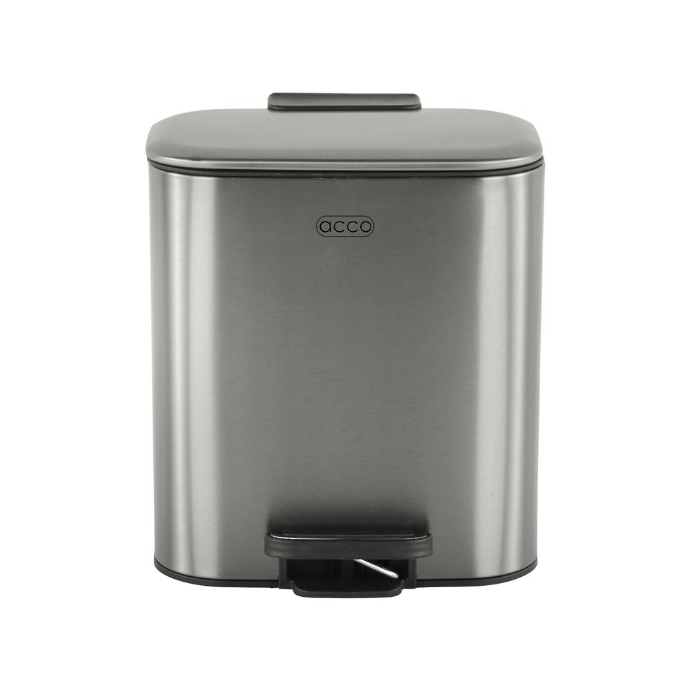 ถังขยะเหยียบเหลี่ยม ACCO MODIO 6 ลิตร สีเงิน