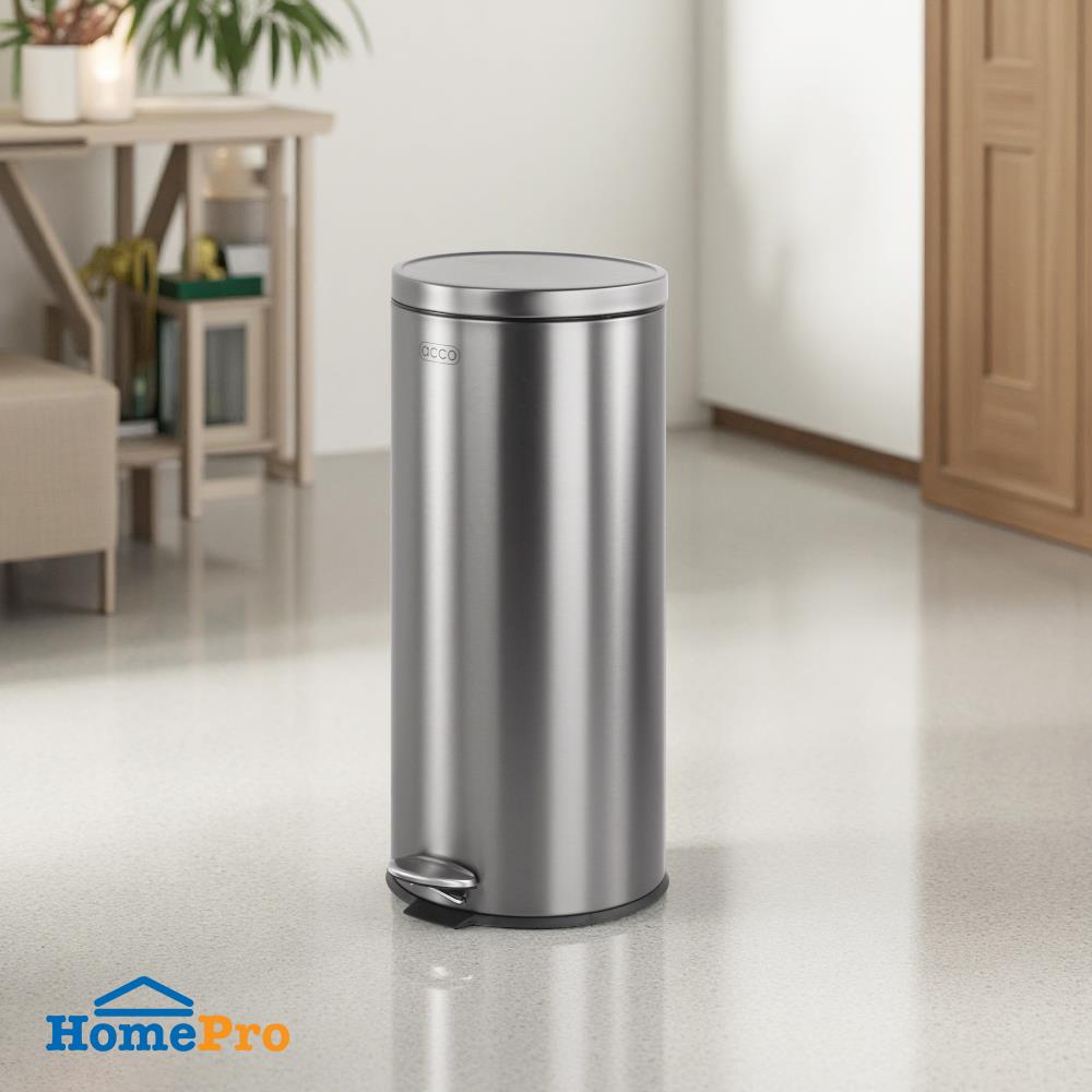 ถังขยะเหยียบกลม ACCO MODIO 30 ลิตร สีเงิน