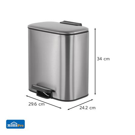 ถังขยะเหยียบเหลี่ยม ACCO MODIO 12 ลิตร สีเงิน_5