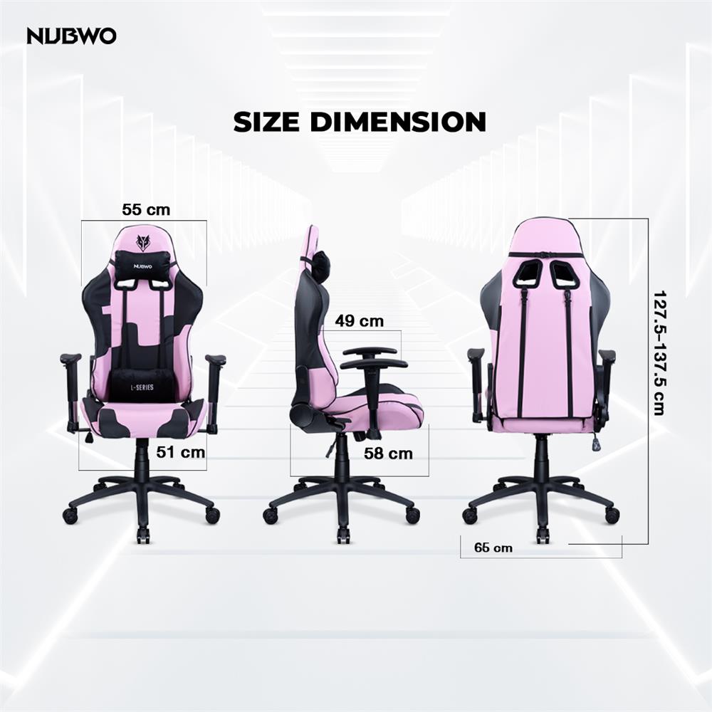เก้าอี้เกมมิ่ง NUBWO L011 สีชมพู/ดำ