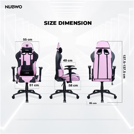 เก้าอี้เกมมิ่ง NUBWO L011 สีชมพู/ดำ_12