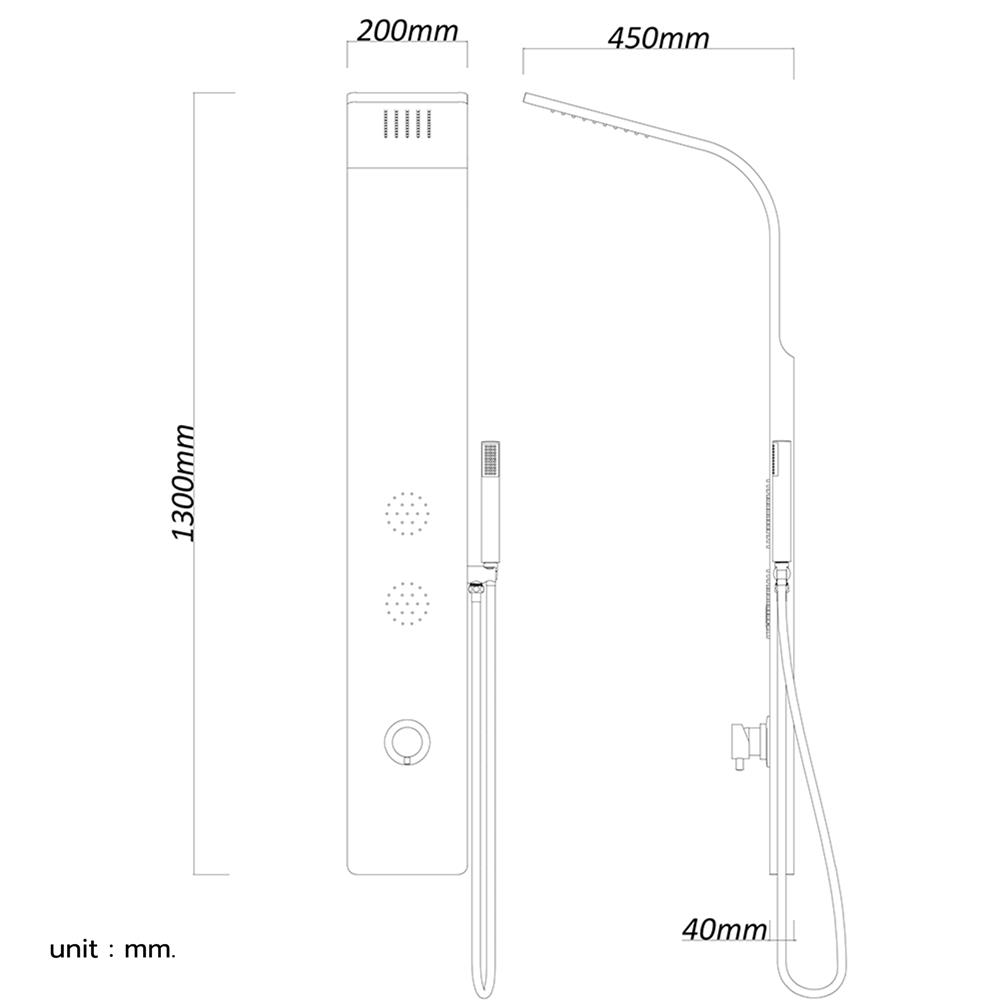 ชุดผนังนวดฝักบัว NOVABATH NVB-SPA018 สีดำ