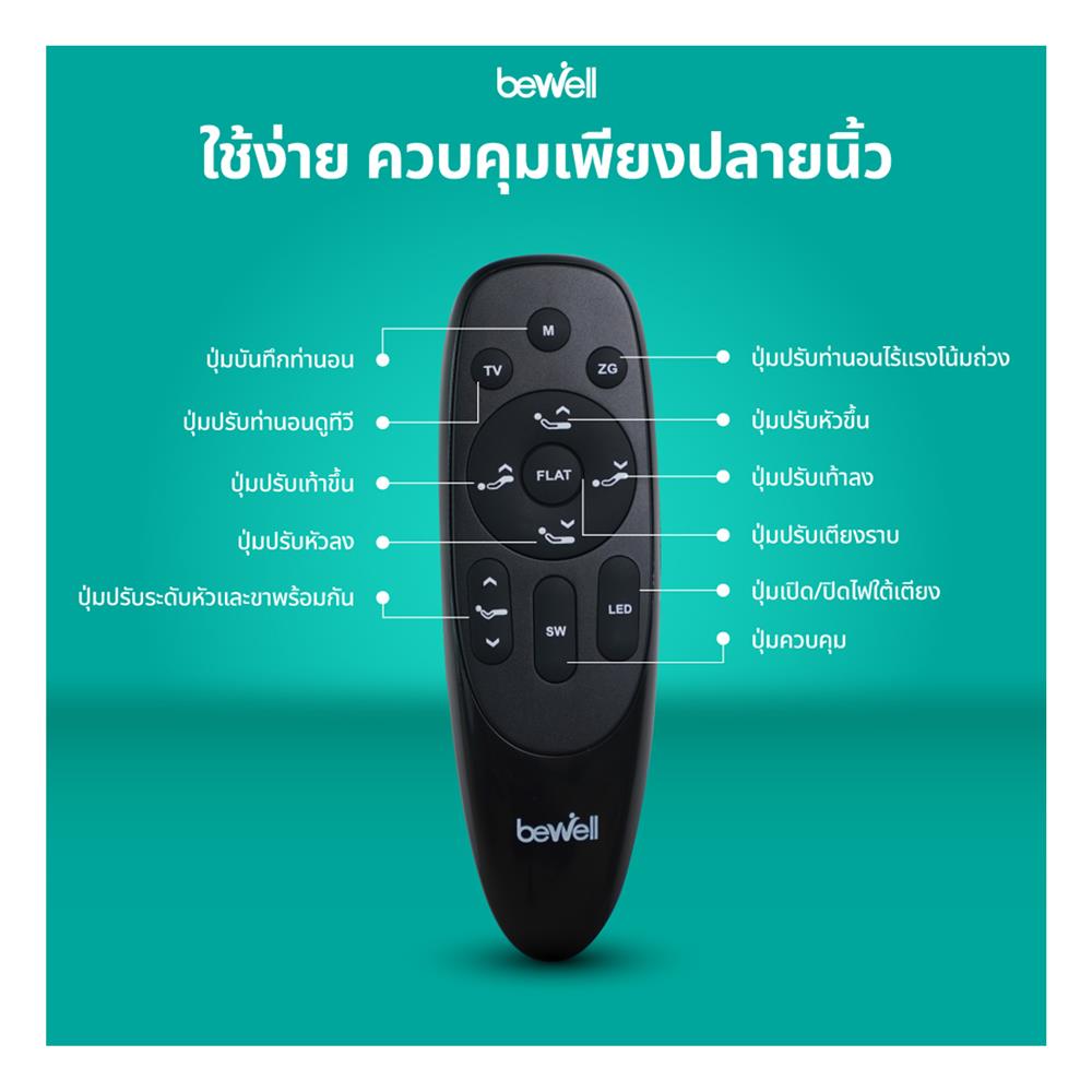 โครงเตียงไฟฟ้าปรับระดับได้ 3.5 ฟุต BEWELL AB-03