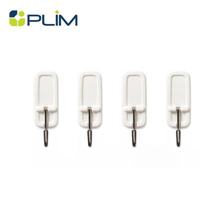 ขอแขวนเหลี่ยมติดเทปกาว PLIM HY-012310 สีขาว (แพ็ก 4 ชิ้น)_0