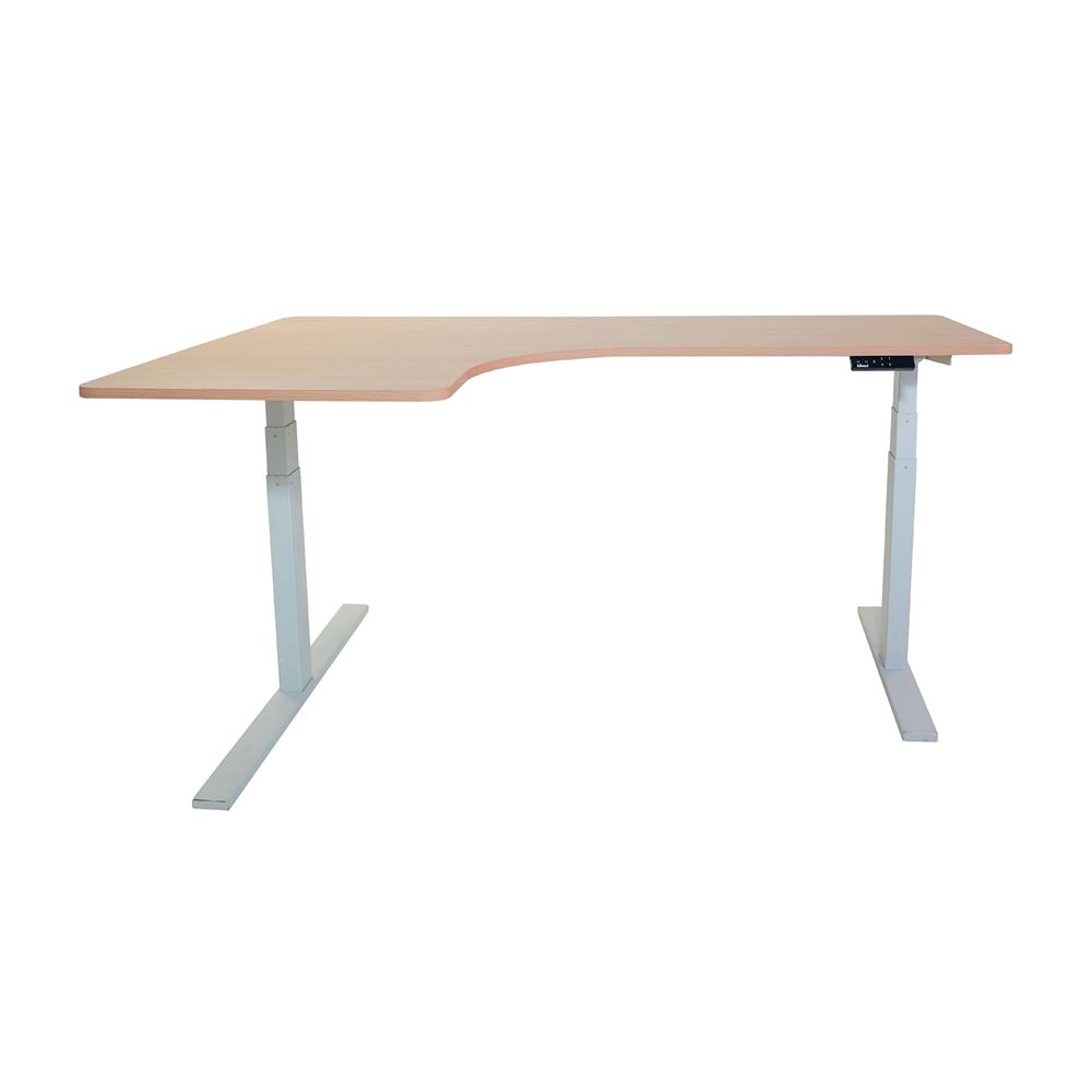 โต๊ะปรับระดับไฟฟ้า BEWELL TBS02 TOP09 180 ซม. สีขาว/น้ำตาล