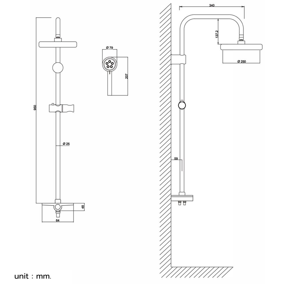 ฝักบัว RAIN SHOWER NOVABATH ISNVB-RS749-10H