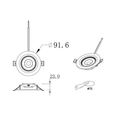 ดาวน์ไลท์ LED CARINI LCS4730G-R P.4 3 นิ้ว 5 วัตต์ สีขาว_2