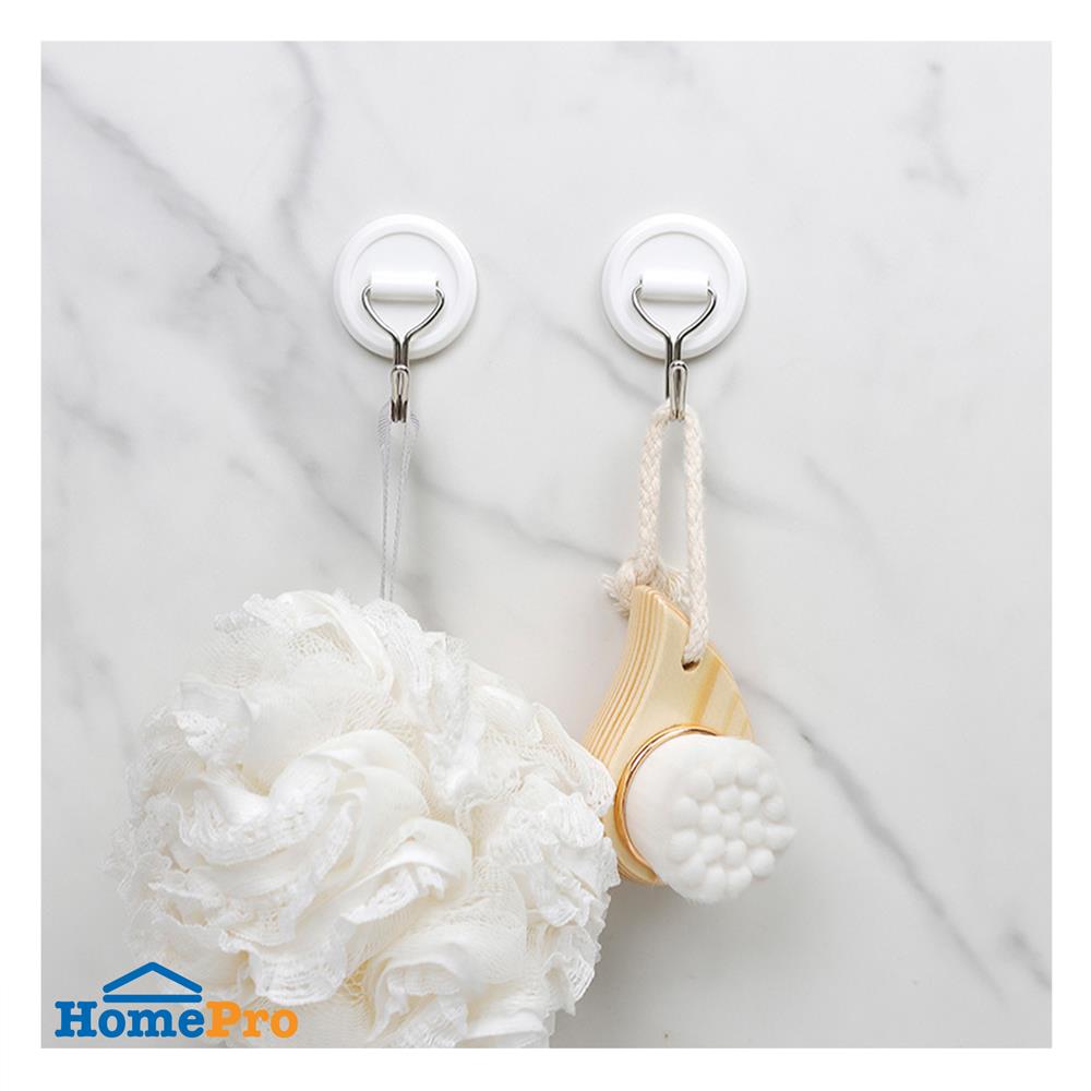 ขอแขวนกลมติดเทปกาว PLIM HY-0166 สีขาว (แพ็ก 2 ชิ้น)