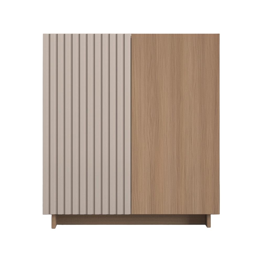 ตู้เก็บของ 2 บานเปิด FURDINI RIPPLE 83 ซม. สีเทาโอ๊ค/ครีม