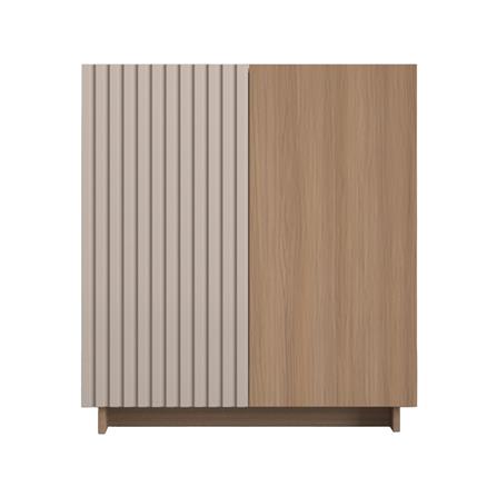 ตู้เก็บของ 2 บานเปิด FURDINI RIPPLE 83 ซม. สีเทาโอ๊ค/ครีม_0