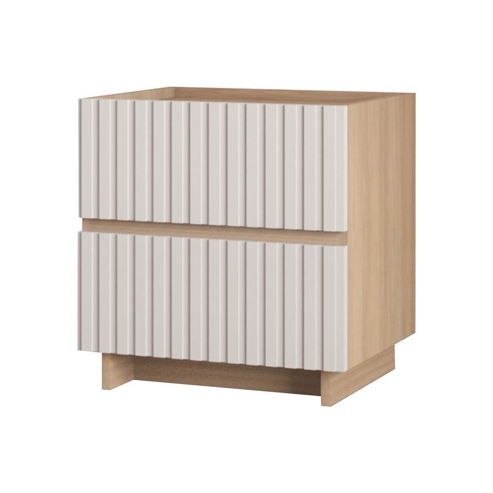 ตู้ข้างเตียง FURDINI RIPPLE 50 ซม. สีเทาโอ๊ค/ครีม