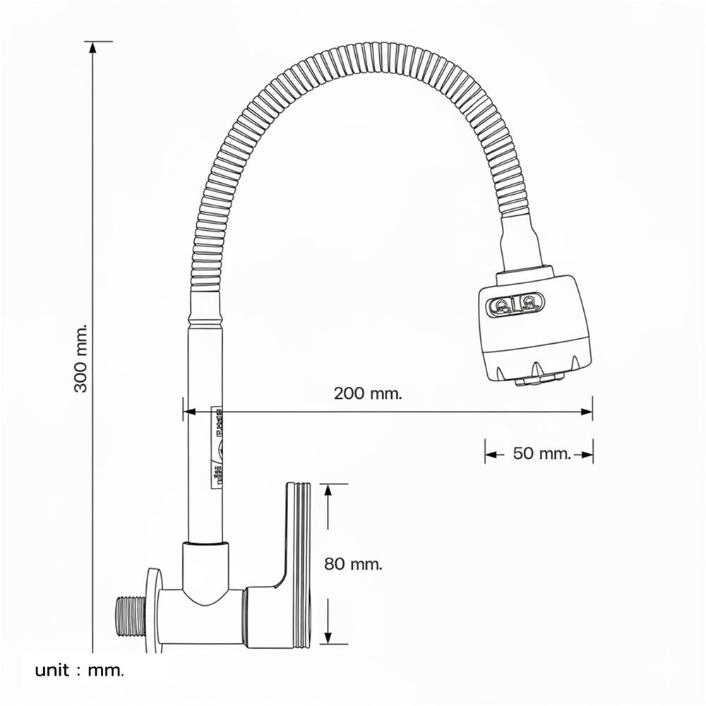 ก๊อกซิงค์เดี่ยวติดผนัง DONMARK GL-1461 สีโครม