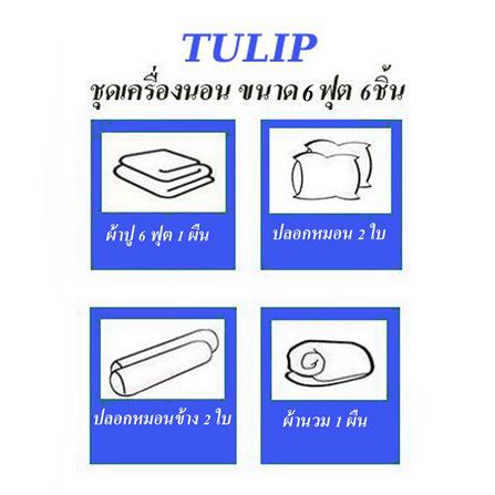 ชุดผ้าปูที่นอน 6 ฟุต (ชุด 6 ชิ้น) TULIP DELIGHT 60239-DL594_4