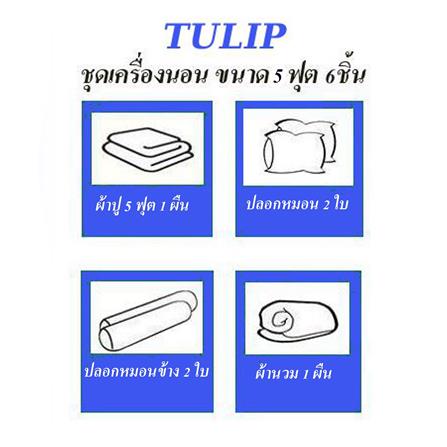 ชุดผ้าปูที่นอน 5 ฟุต (ชุด 6 ชิ้น) TULIP DELIGHT 60240-DL597_4