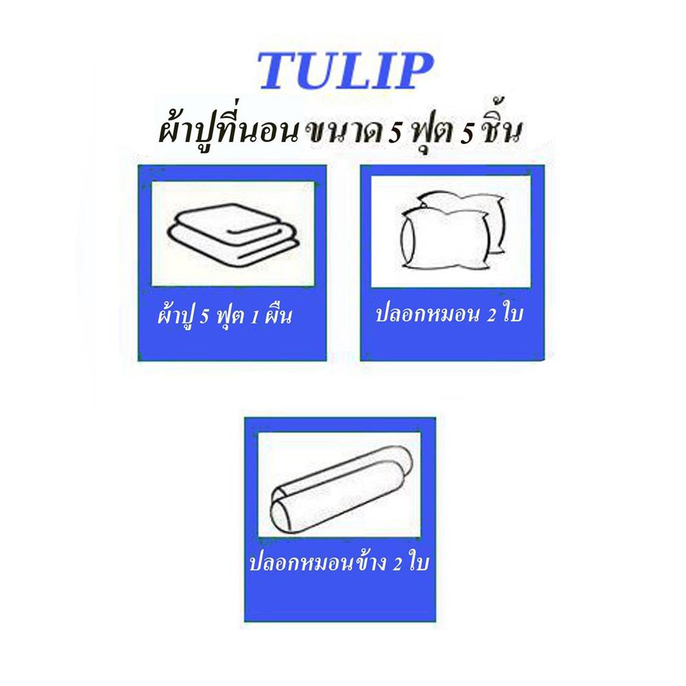 ชุดผ้าปูที่นอน 5 ฟุต (ชุด 5 ชิ้น)  TULIP DELIGHT 60057-DL597