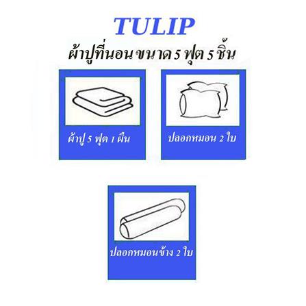 ชุดผ้าปูที่นอน 5 ฟุต (ชุด 5 ชิ้น)  TULIP DELIGHT 60057-DL596_4