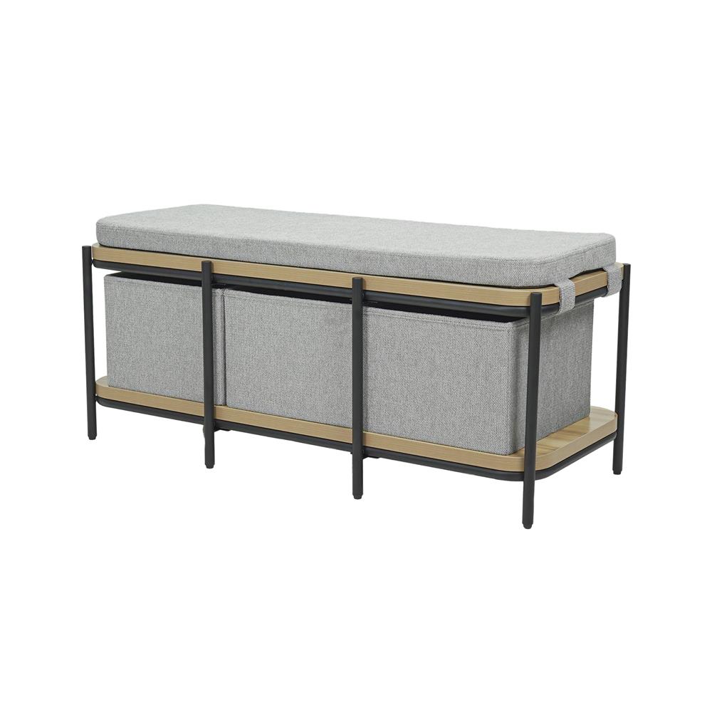 สตูลเหลี่ยม 3 ที่นั่ง FURDINI KOMORI สีเทา