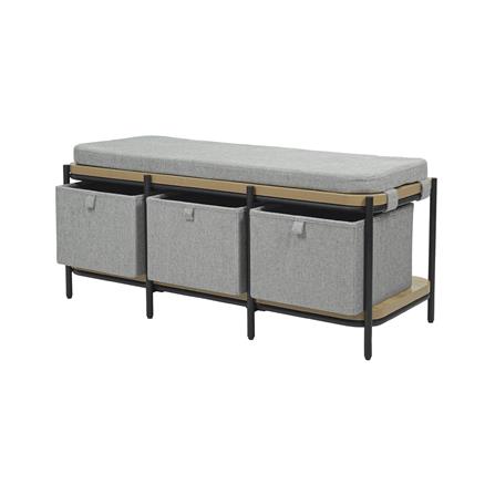 สตูลเหลี่ยม 3 ที่นั่ง FURDINI KOMORI สีเทา_0