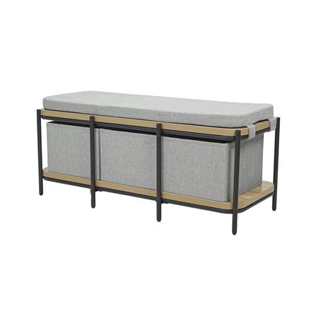 สตูลเหลี่ยม 3 ที่นั่ง FURDINI KOMORI สีเทา_3