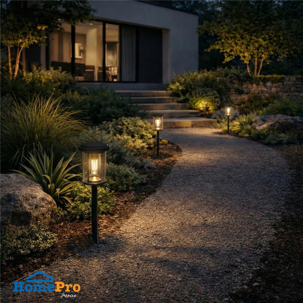 ไฟจัดสวน SOLAR CARINI 031H 0.18 วัตต์  WARM WHITE  สีดำ (แพ็ก 4 ชิ้น)