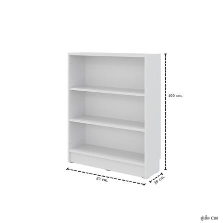 ตู้สูง บานโล่ง SB FURNITURE TRIXX 59064234 120 ซม. สีขาว_7