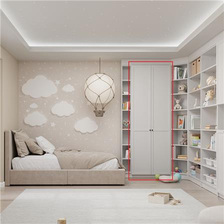 ตู้สูง 2 บานเปิด SB FURNITURE TRIXX 19247534 80 ซม. สีขาว_3