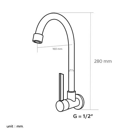 ก๊อกซิงค์เดี่ยวเคาน์เตอร์ DONMARK GL-1458_2