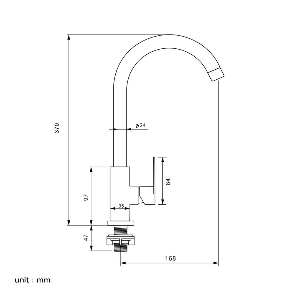 ก๊อกซิงค์เดี่ยวเคาน์เตอร์ DONMARK GL-1456