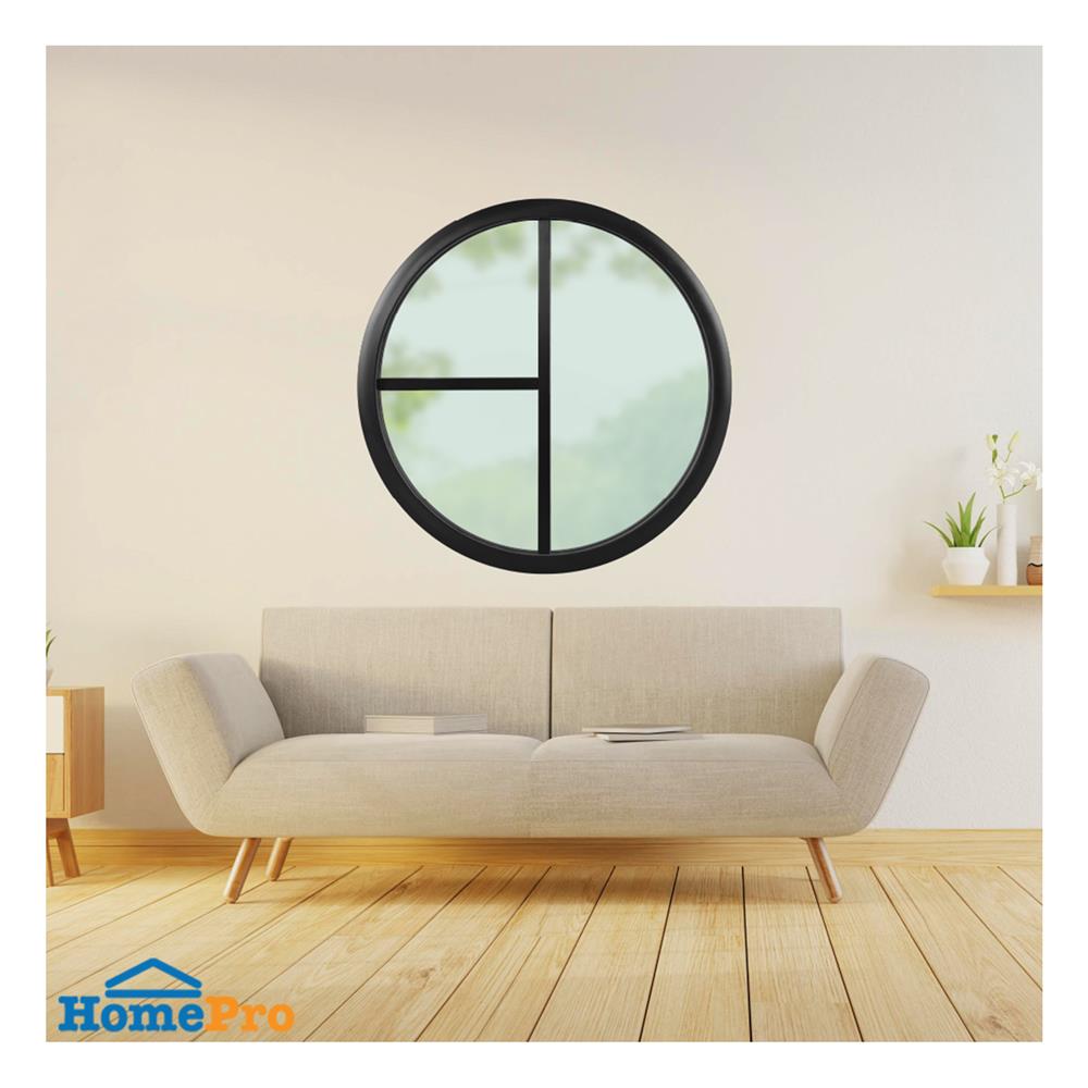 ช่องแสงหน้าต่างอะลูมิเนียม วงกลม KPA 3 ฟัก 100x100 ซม. สีดำ