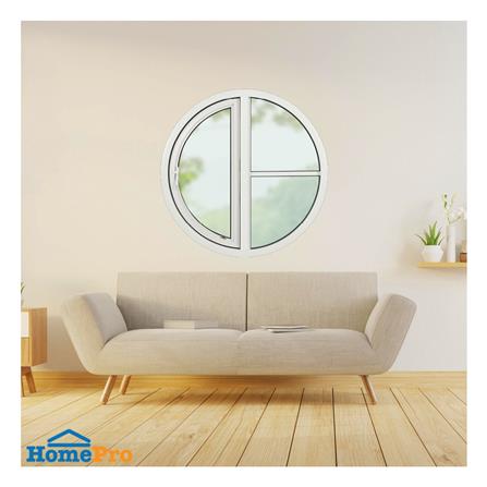 ช่องแสงหน้าต่าง อะลูมิเนียม วงกลม บานเปิด KPA 2 ฟัก 100x100 ซม. สีขาว_2