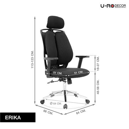 เก้าอี้สำนักงาน U-RODECOR ERIKA สีดำ_18
