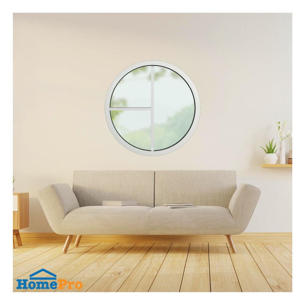 ช่องแสงหน้าต่างอะลูมิเนียม วงกลม KPA 3 ฟัก 90x90 ซม. สีขาว