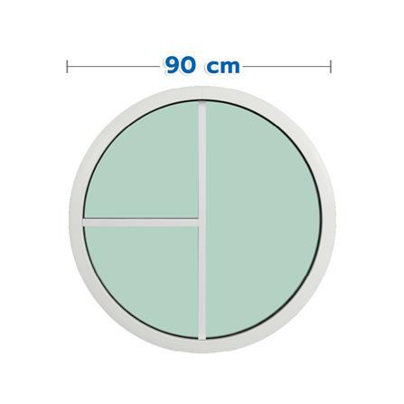 ช่องแสงหน้าต่างอะลูมิเนียม วงกลม KPA 3 ฟัก 90x90 ซม. สีขาว_0