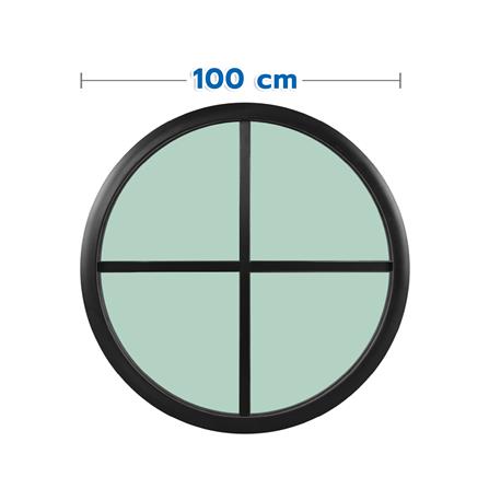 ช่องแสงหน้าต่างอะลูมิเนียม วงกลม KPA 4 ฟัก 100x100 ซม. สีดำ_0