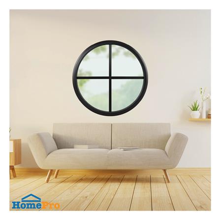 ช่องแสงหน้าต่างอะลูมิเนียม วงกลม KPA 4 ฟัก 100x100 ซม. สีดำ_1